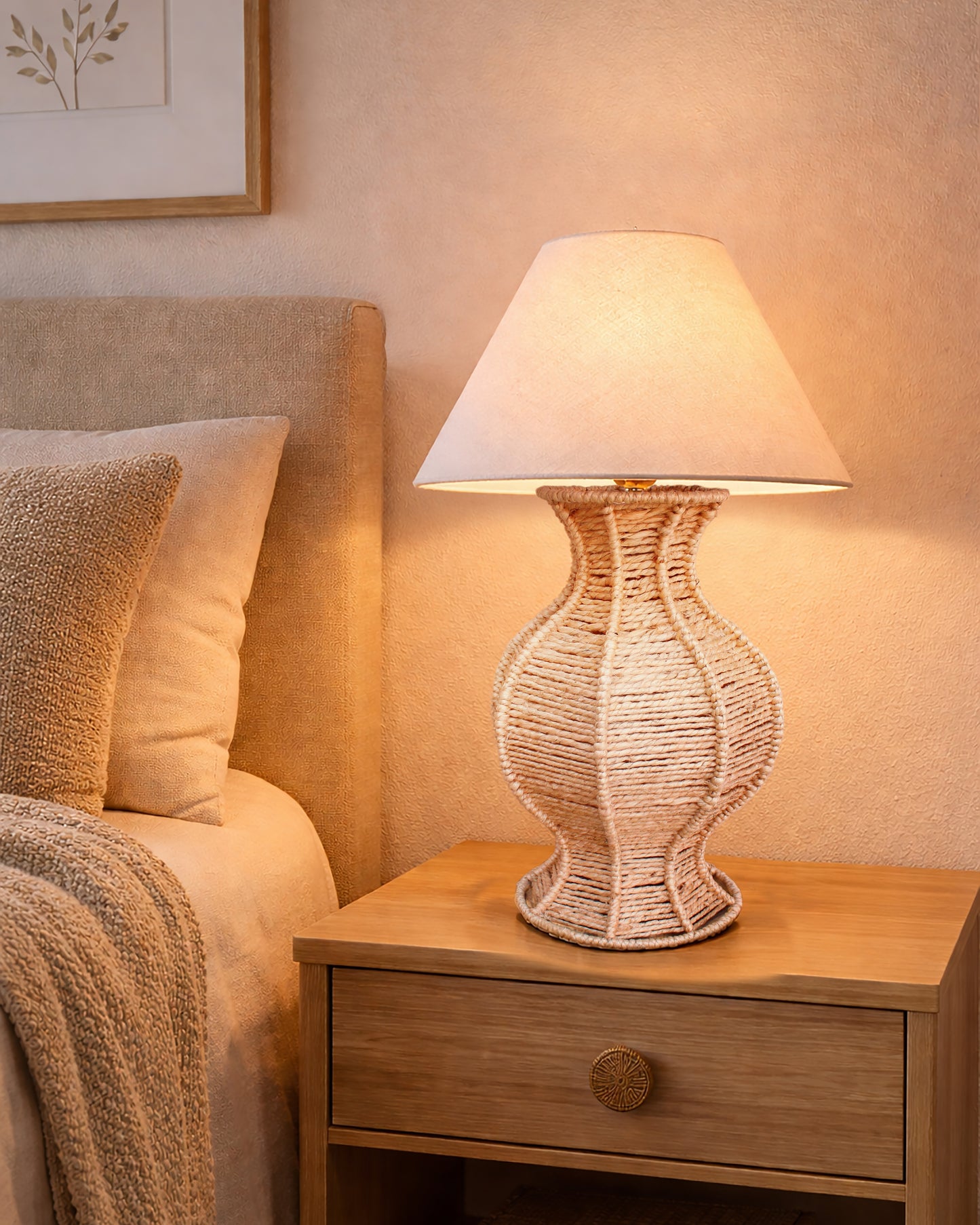 SHAARV TABLE LAMP - BEIGE - HAND MADE - JUTE