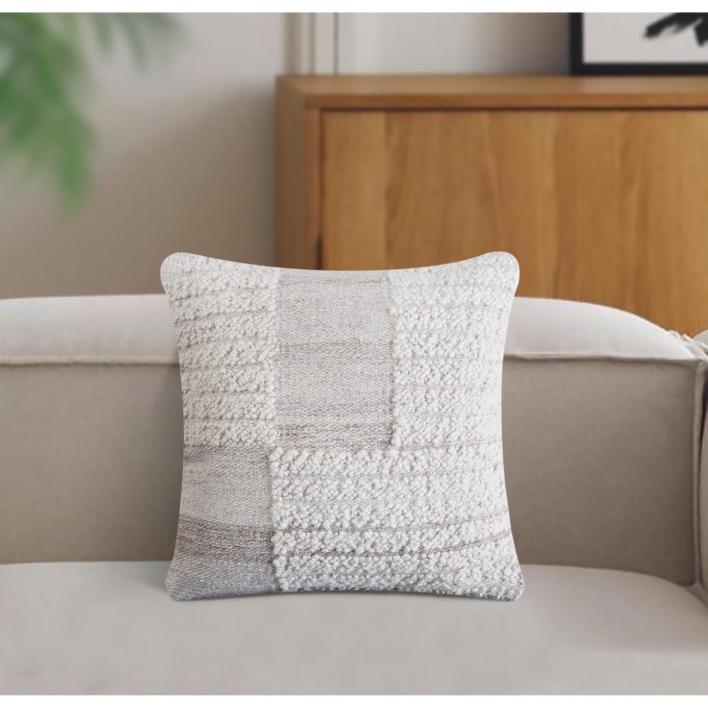 SOUNGRO CUSHION - WOOL/PET - IVORY