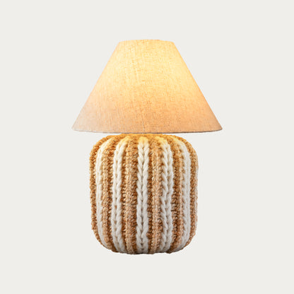 STELLOR TABLE LAMP - NATURAL/IVORY - HAND MADE - JUTE/WOOL