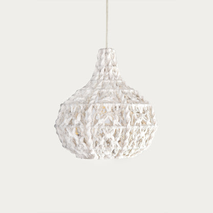 TAGUB LAMP - IVORY/GREY - HAND MADE - WOOL DORI + NZ WOOL