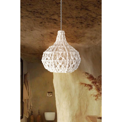 TAGUB LAMP - IVORY/GREY - HAND MADE - WOOL DORI + NZ WOOL
