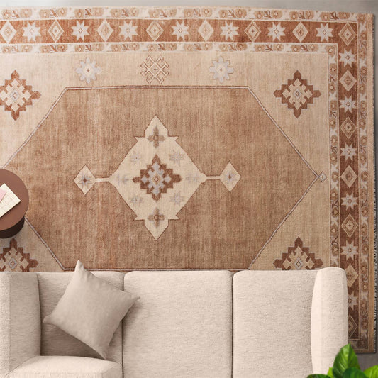 Area Rug, Bedroom Rug, Living Room Rug, Living Area Rug, Indian Rug, Office Carpet, Office Rug, Shop Rug Online, Beige, Brown , Wool, Hand Knotted , Handknotted, All Cut, Contemporary 