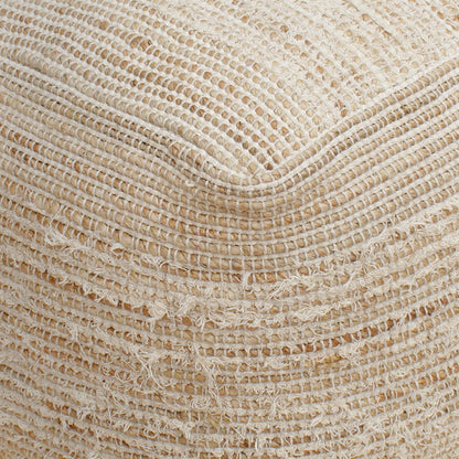 Tarsis Pouf, Jute/ Cotton, Natural/ Natural White, Pitloom, Flat Weave 