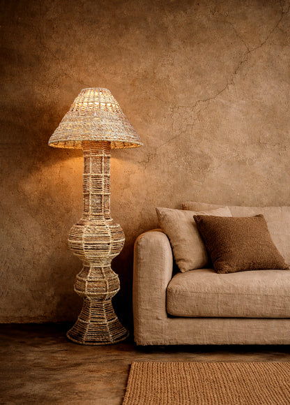 TAVIK FLOOR LAMP - BEIGE - HAND MADE - JUTE