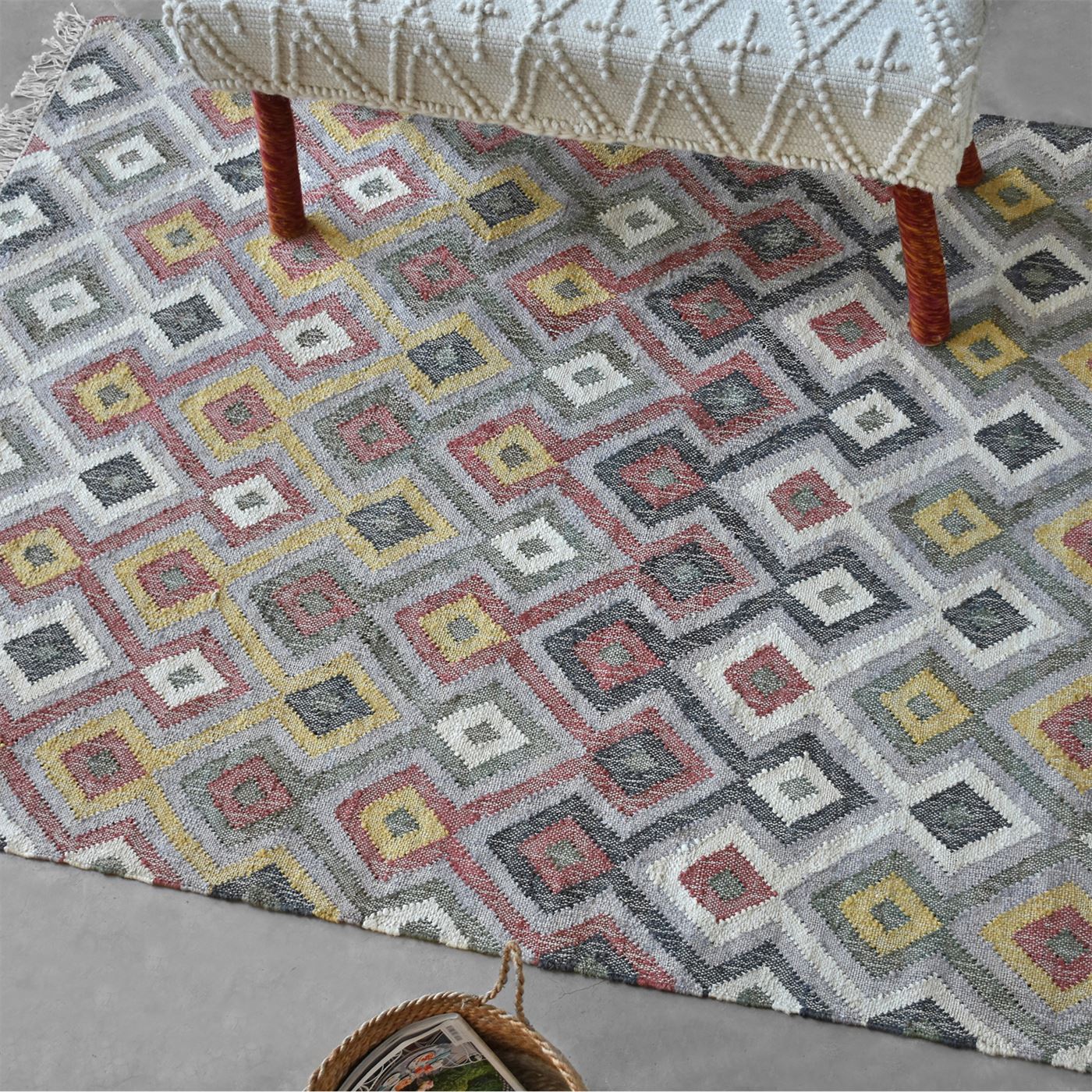 Area Rug, Bedroom Rug, Living Room Rug, Living Area Rug, Indian Rug, Office Carpet, Office Rug, Shop Rug Online, Hemp, Multi, , Geometrical