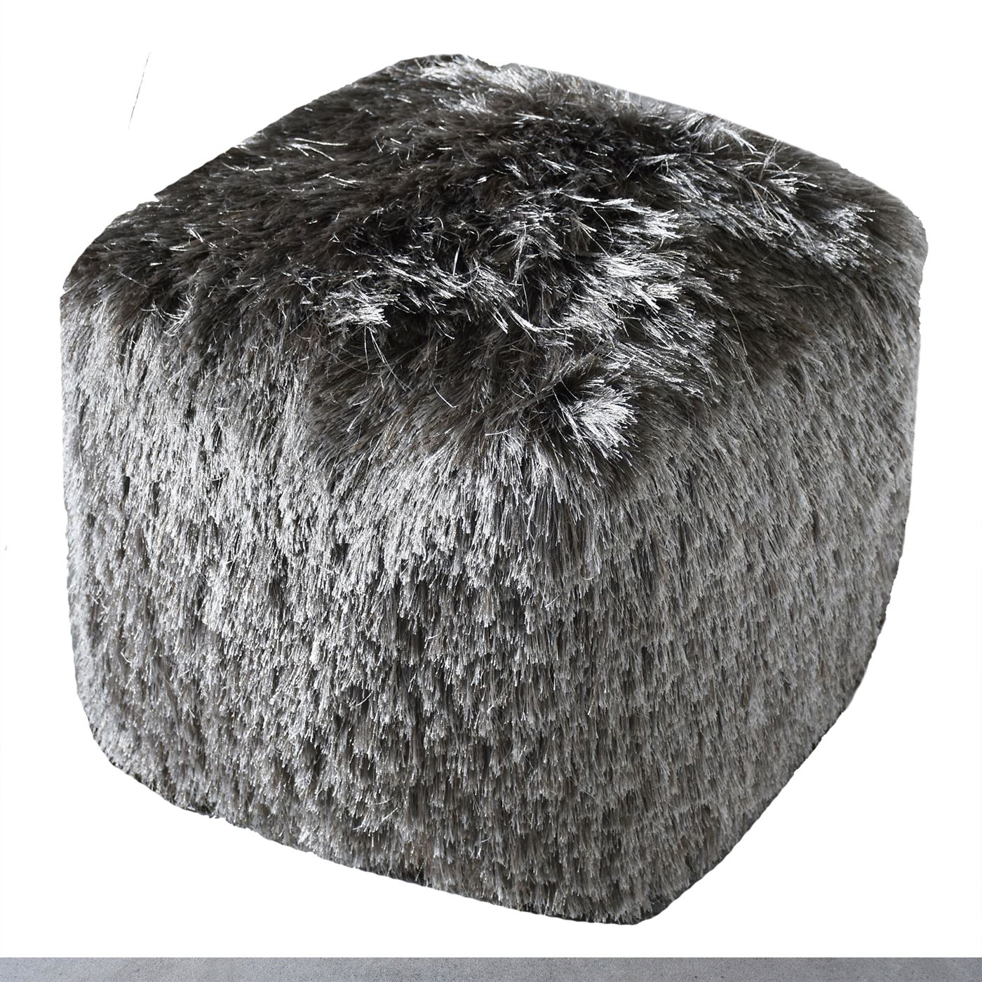 Teton Pouf, Polyester, Grey, Bm Sn, All Cut 