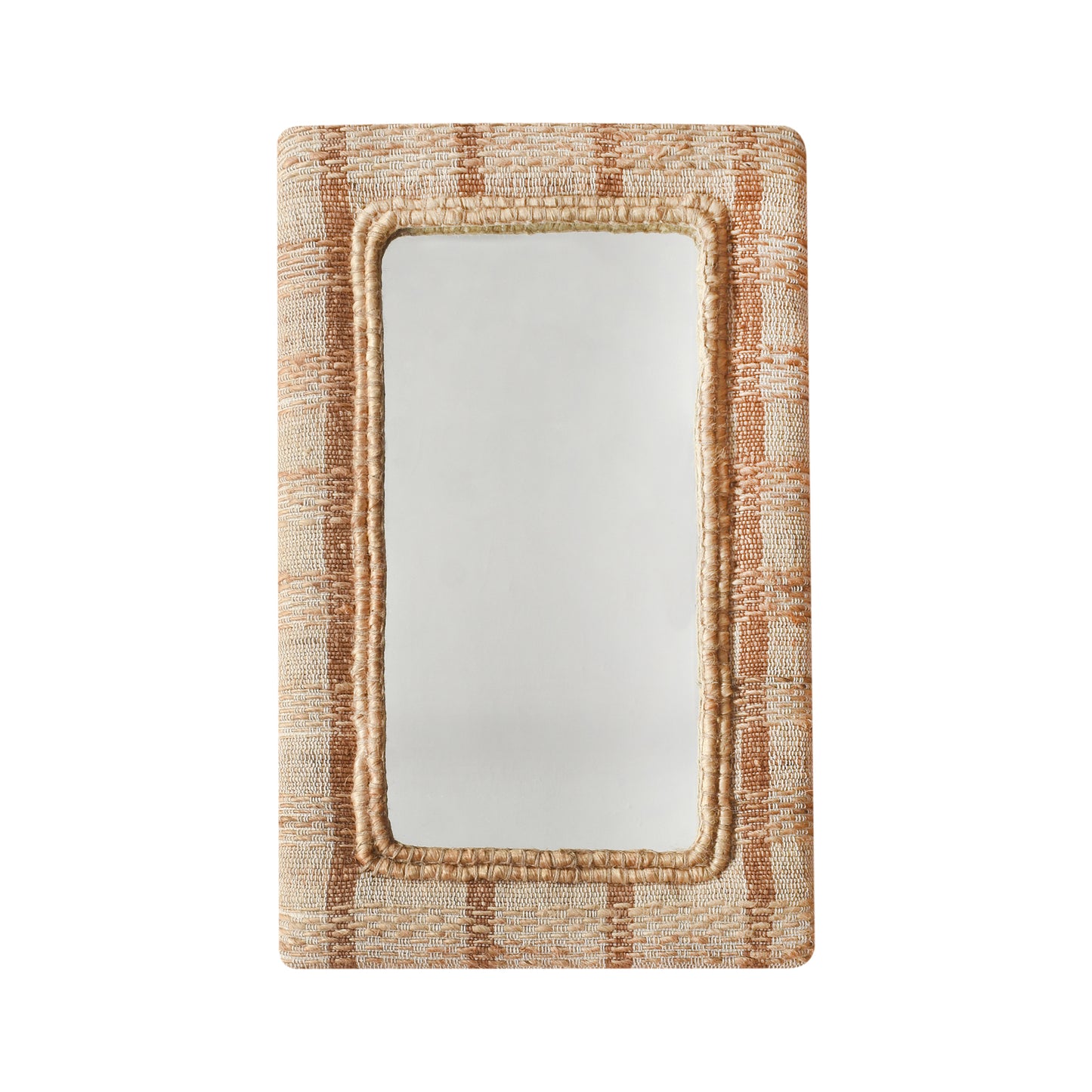 TIKVAH WALL MIRROR - NATURAL/BROWN - HAND WOVEN - WOOL & MDF