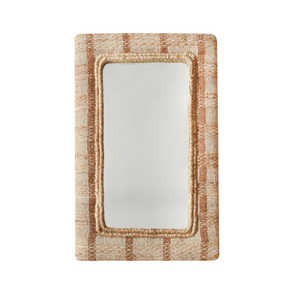 TIKVAH WALL MIRROR - NATURAL/BROWN - HAND WOVEN - WOOL & MDF