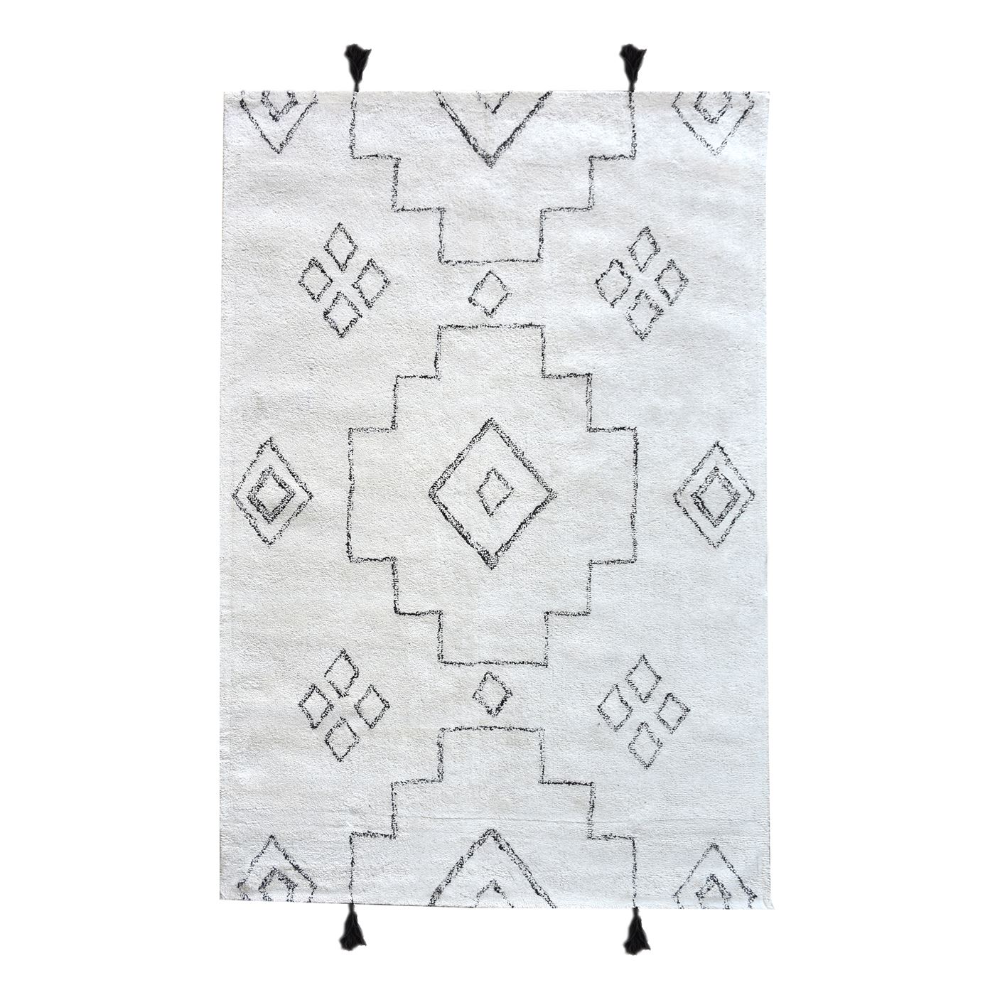 Area Rug, Bedroom Rug, Living Room Rug, Living Area Rug, Indian Rug, Office Carpet, Office Rug, Shop Rug Online, Cotton, Natural White, Charcoal, , Geometrical