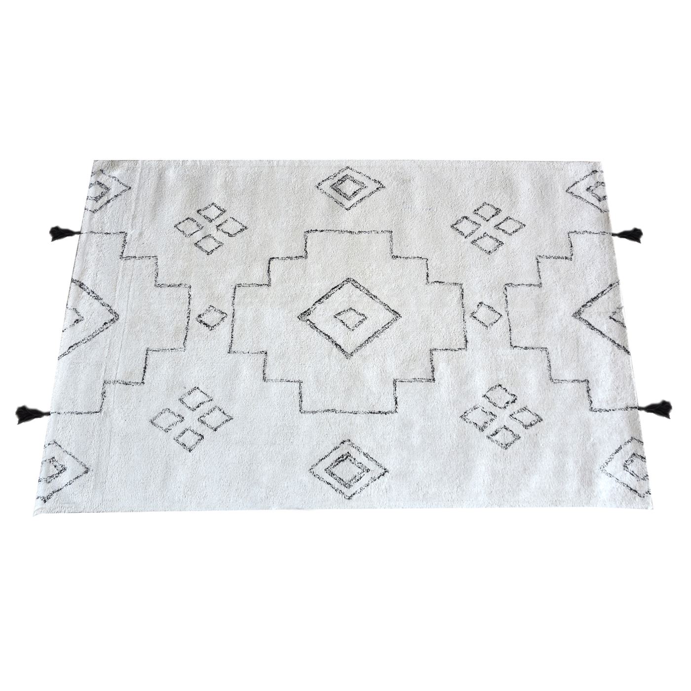 Area Rug, Bedroom Rug, Living Room Rug, Living Area Rug, Indian Rug, Office Carpet, Office Rug, Shop Rug Online, Cotton, Natural White, Charcoal, , Geometrical