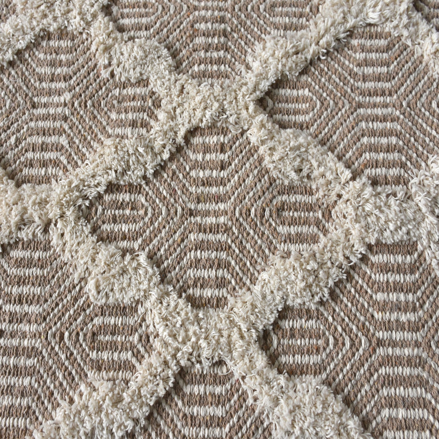 TINSLEY RUG - BEIGE/IVORY - HANDWOVEN - COTTON