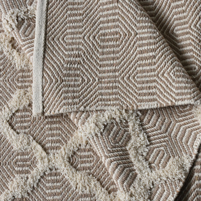 TINSLEY RUG - BEIGE/IVORY - HANDWOVEN - COTTON