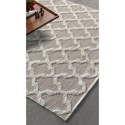TINSLEY RUG - BEIGE/IVORY - HANDWOVEN - COTTON