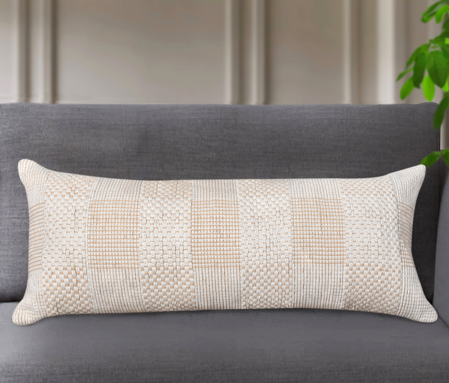 TOORONGO LUMBER CUSHION - IVORY - HANDWOVEN - COTTON