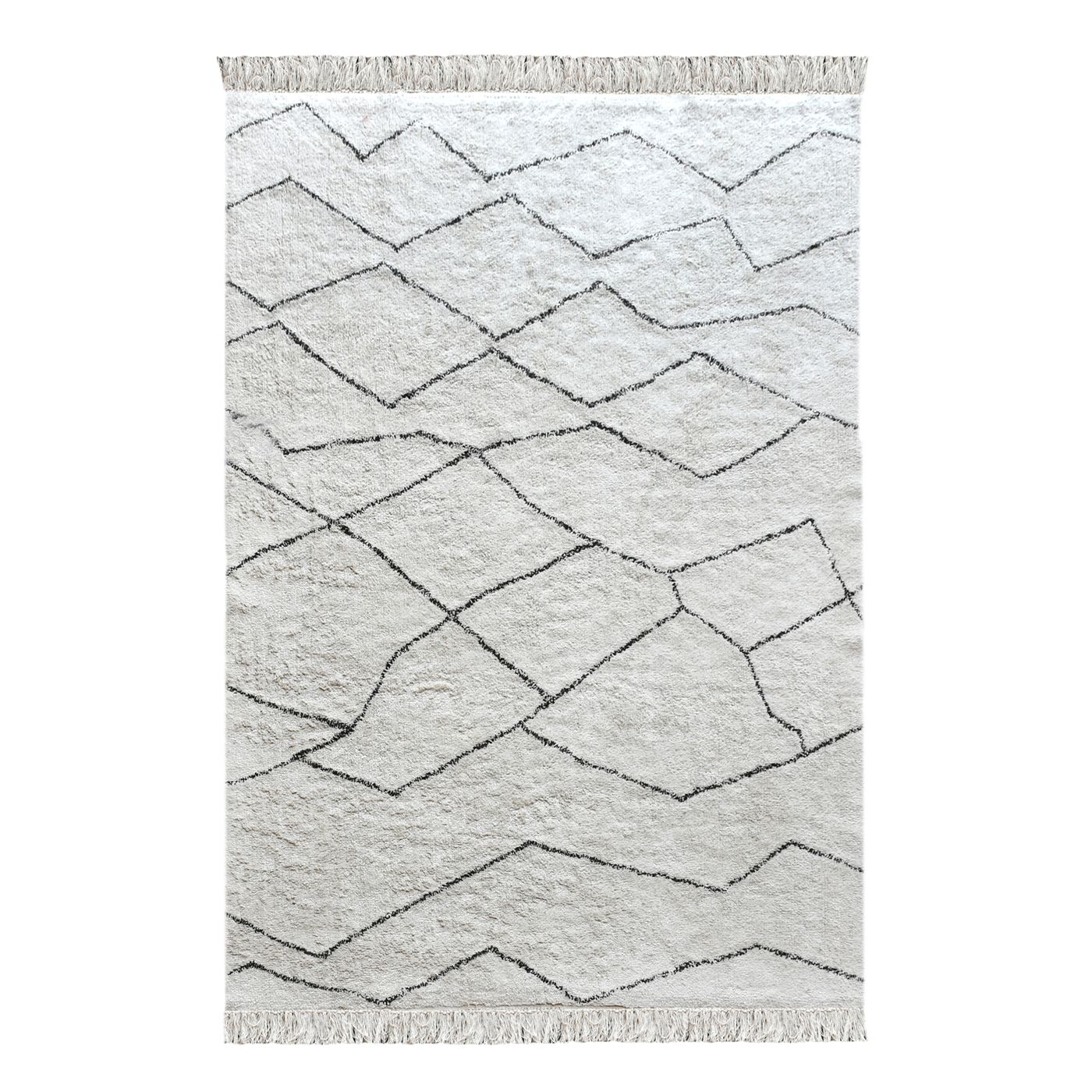 Area Rug, Bedroom Rug, Living Room Rug, Living Area Rug, Indian Rug, Office Carpet, Office Rug, Shop Rug Online, Cotton, Natural White, Charcoal, Bm Fn, All Cut, Geometrical