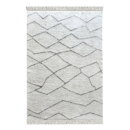 Area Rug, Bedroom Rug, Living Room Rug, Living Area Rug, Indian Rug, Office Carpet, Office Rug, Shop Rug Online, Cotton, Natural White, Charcoal, Bm Fn, All Cut, Geometrical