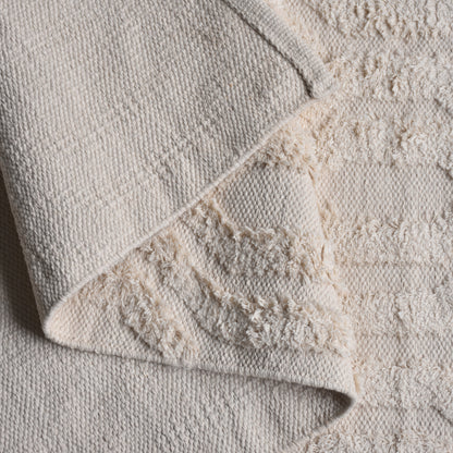 TRAFFORD RUG - IVORY - HANDWOVEN - COTTON
