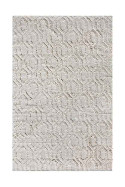 TRAFFORD RUG - IVORY - HANDWOVEN - COTTON