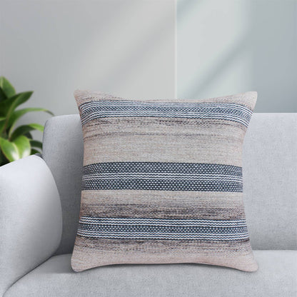 Trimble Cushion, 56x56 cm, Beige, Grey, Wool, Hand Woven, Pitloom, Flat Weave