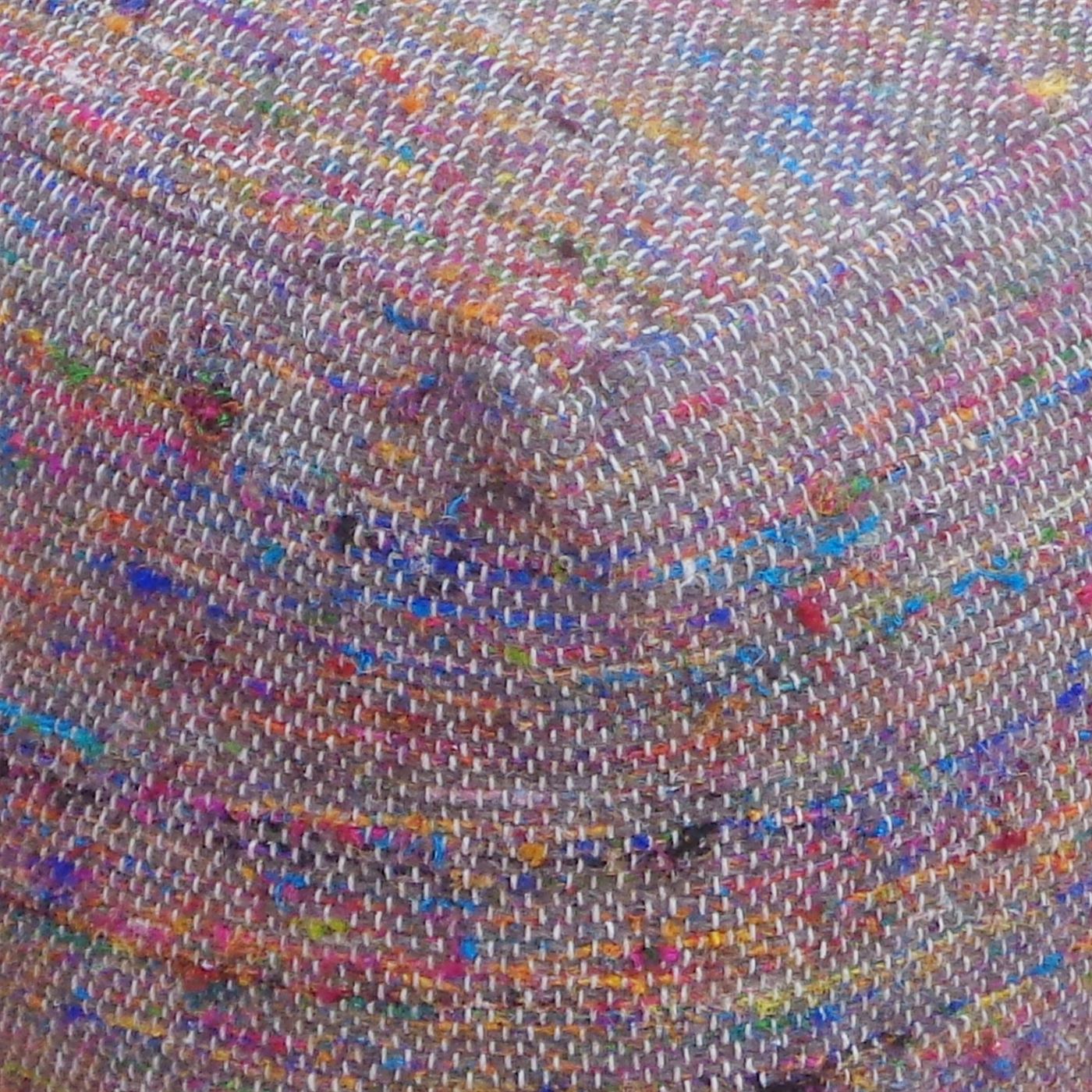 Trinity Pouf, Wool/ Polyester, Charcoal/ Multi, Pitloom, Flat Weave 
