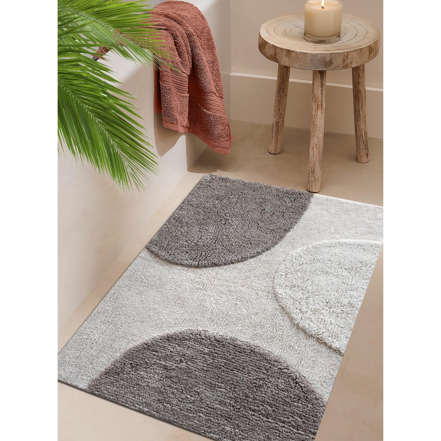 CIZELE BATH RUG - IVORY/GREY - COTTON - TABLE TUFTED
