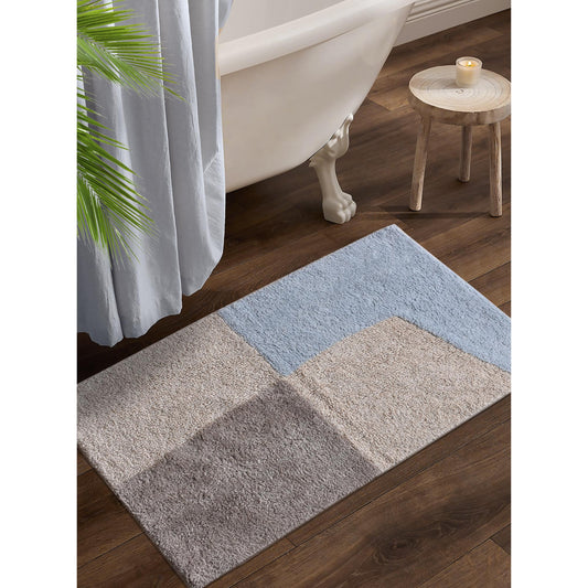 TOKOZA BATH RUG - IVORY/BLUE/GREY - COTTON - TABLE TUFTED