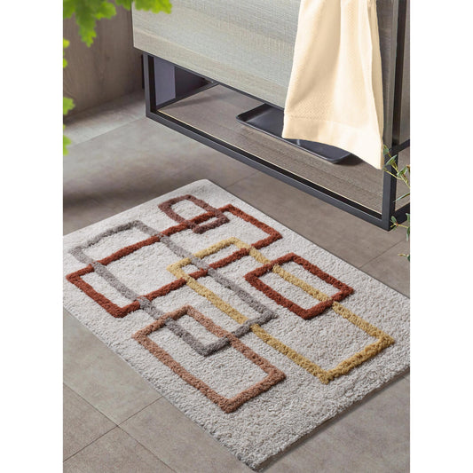 TSWELA BATH RUG - IVORY/MULTI - COTTON - TABLE TUFTED