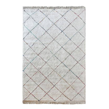 Area Rug, Bedroom Rug, Living Room Rug, Living Area Rug, Indian Rug, Office Carpet, Office Rug, Shop Rug Online, Cotton, Recycled Fabric, Natural White, Multi, Bm Fn, Cut And Loop, Geometrical