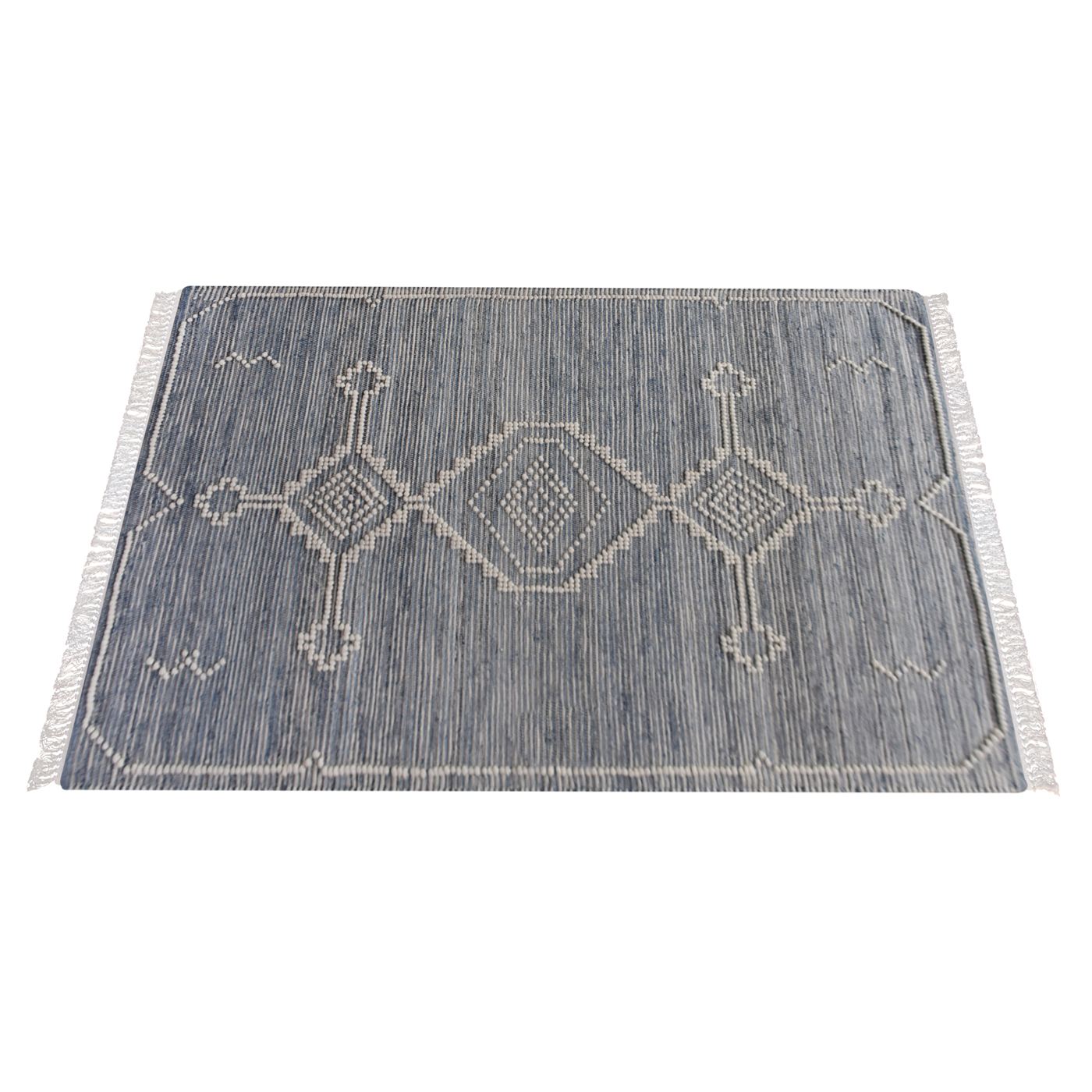 Area Rug, Bedroom Rug, Living Room Rug, Living Area Rug, Indian Rug, Office Carpet, Office Rug, Shop Rug Online, Denim, Wool, Natural White, Blue, , bohemian 