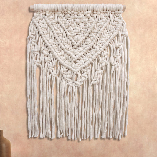 TEPES WALL HANGING - IVORY - HAND KNITTED - WOOL