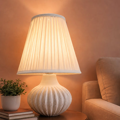 TURIN TABLE LAMP - IVORY - HAND MADE - COTTON