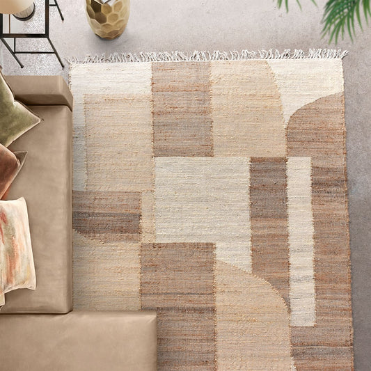 Area Rug, Bedroom Rug, Living Room Rug, Living Area Rug, Indian Rug, Office Carpet, Office Rug, Shop Rug Online, Jute, Natural, Natural White, Pitloom, Flat Weave, straight line