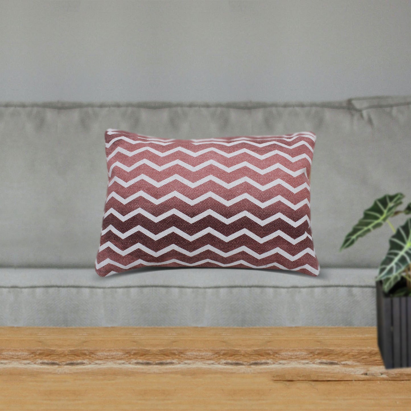 Rodez Pillow, Cotton, Printed, Brick, Pitloom, Flat Weave