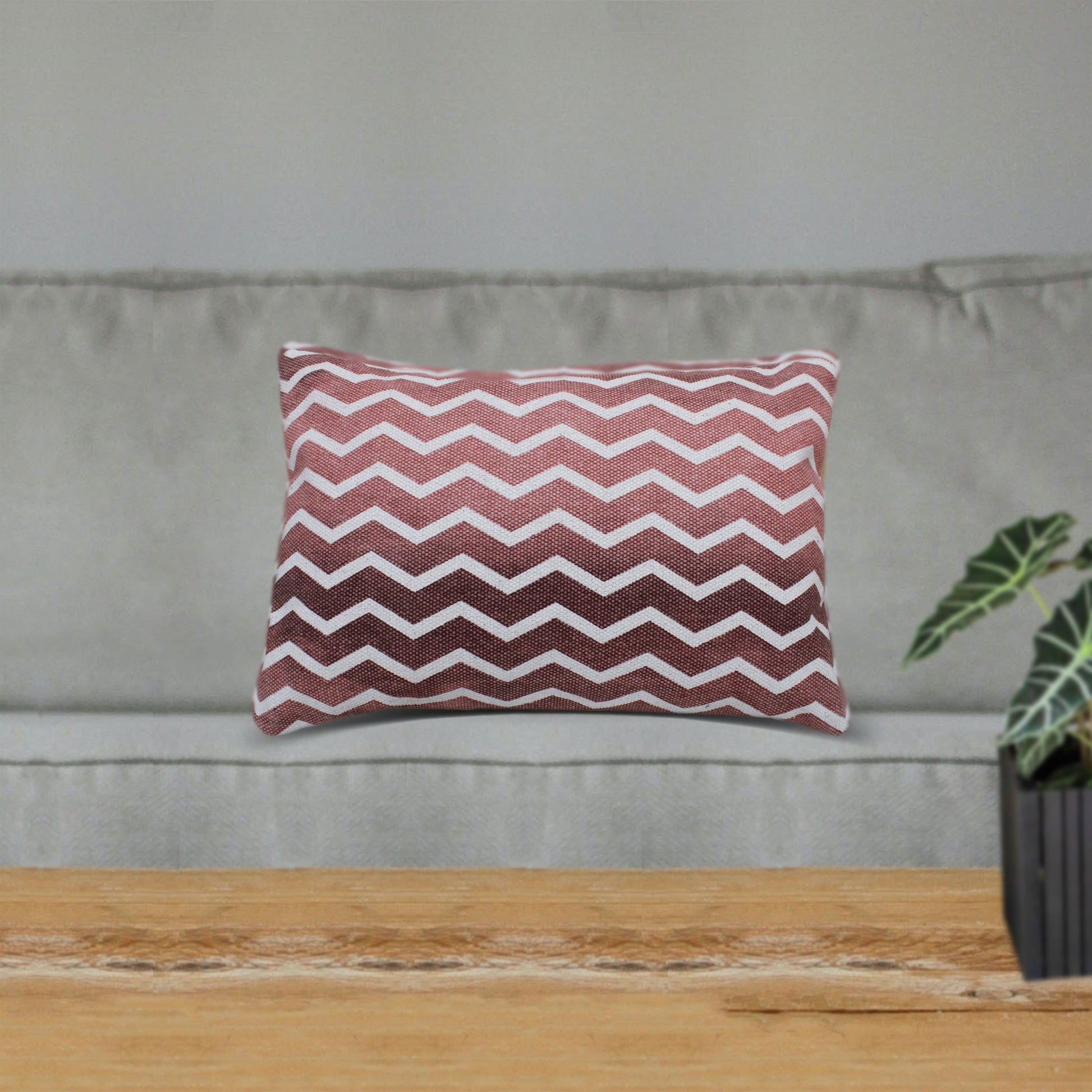 Rodez Pillow, Cotton, Printed, Brick, Pitloom, Flat Weave