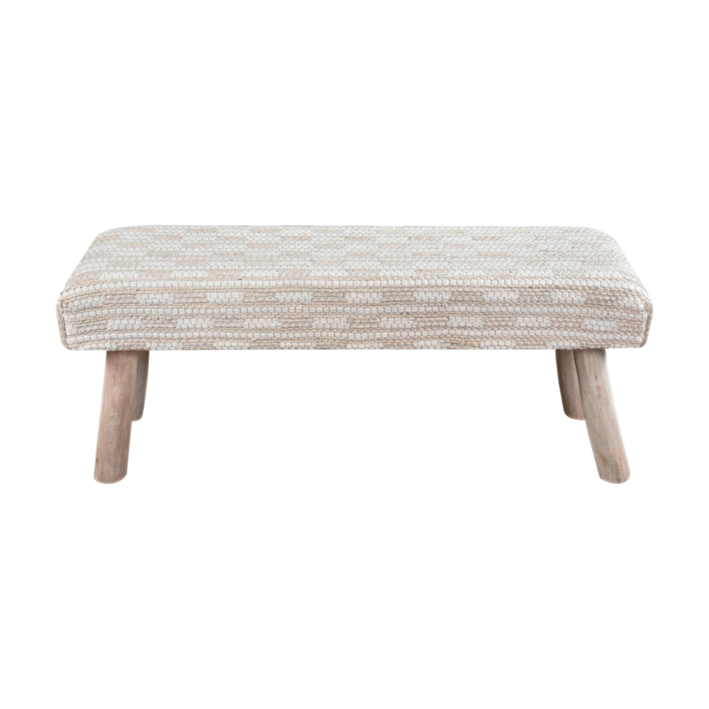 VELEKA BENCH - IVORY - HAND WOVEN - WOOL/JUTE