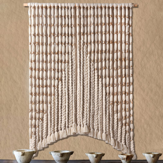 VERGARA WALL HANGING - IVORY/NATURAL - HAND KNITTED JUTE/WOOL