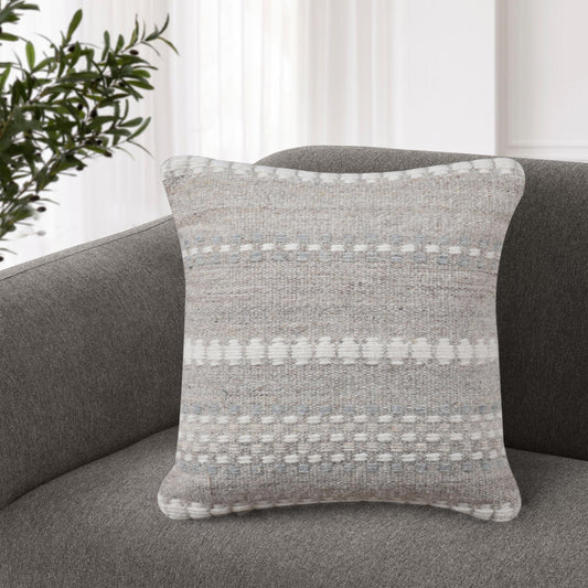 VERNOUX CUSHION - WOOL - IVORY/BLUE/BEIGE
