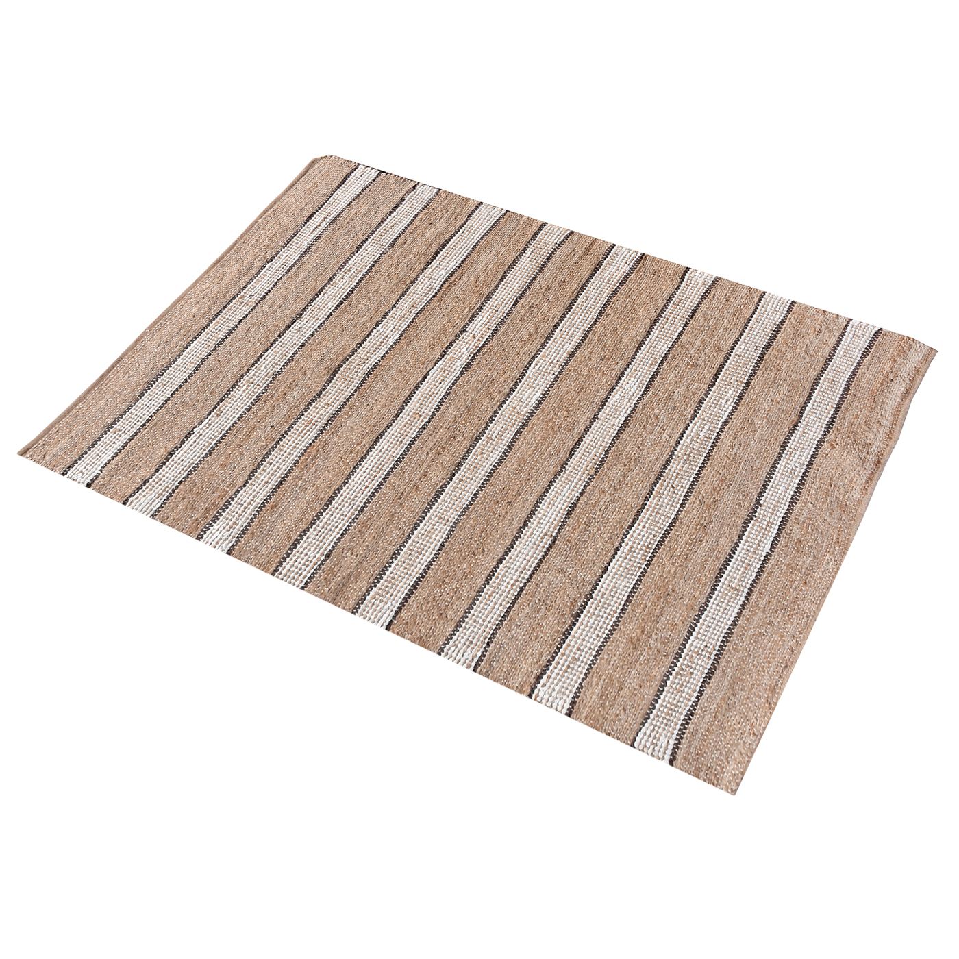 Area Rug, Bedroom Rug, Living Room Rug, Living Area Rug, Indian Rug, Office Carpet, Office Rug, Shop Rug Online, Hemp, Leather, Polyester, Natural, Brown, Pitloom, Flat Weave, Stripe