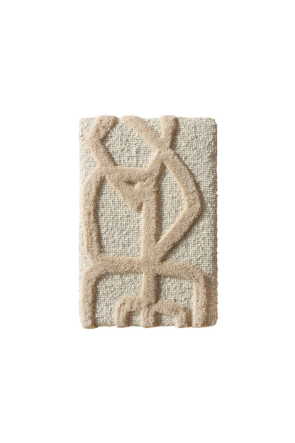 VINTOND WALL ART AND YATENO WALL ART - IVORY/LIGHT BEIGE - HAND TUFTED - WOOL & MDF