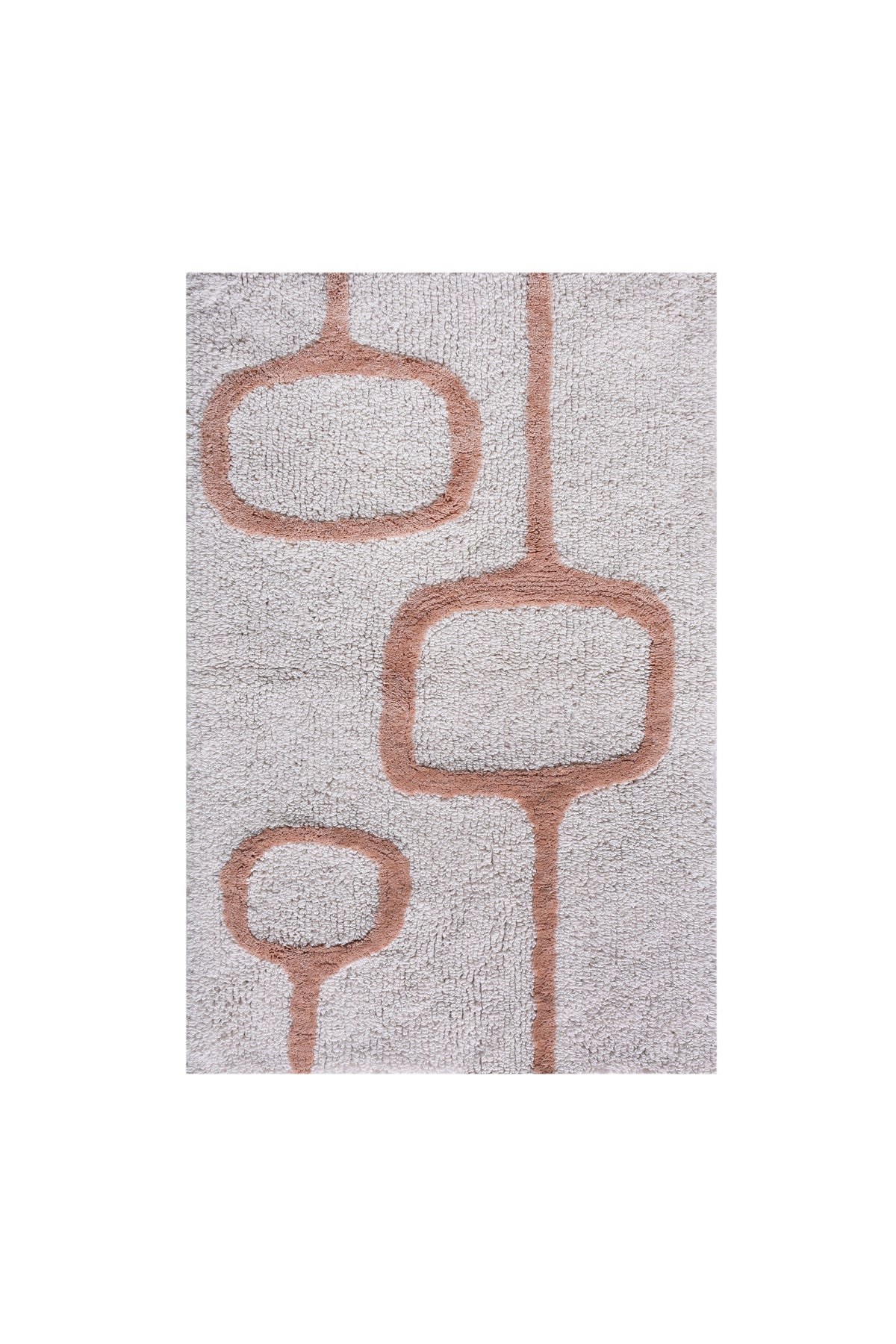 VINTZ BATH RUG - IVORY/PEACH - COTTON - TABLE TUFTED