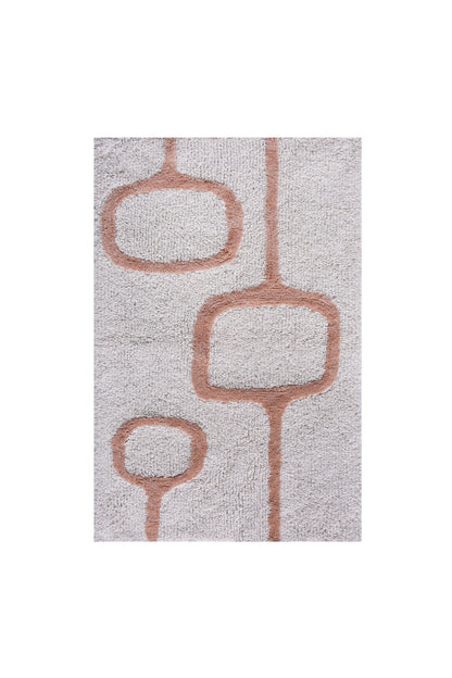 VINTZ BATH RUG - IVORY/PEACH - COTTON - TABLE TUFTED