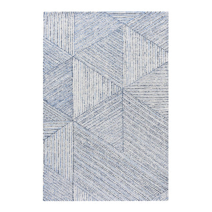 Area Rug, Bedroom Rug, Living Room Rug, Living Area Rug, Indian Rug, Office Carpet, Office Rug, Shop Rug Online, Denim, Wool, Natural White, Blue, Hand woven, Cut And Loop, Modern