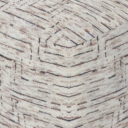 Volusia Pouf, 40x40x40 cm, Natural White, Wool, Hand Knotted, Handknotted, All Cut