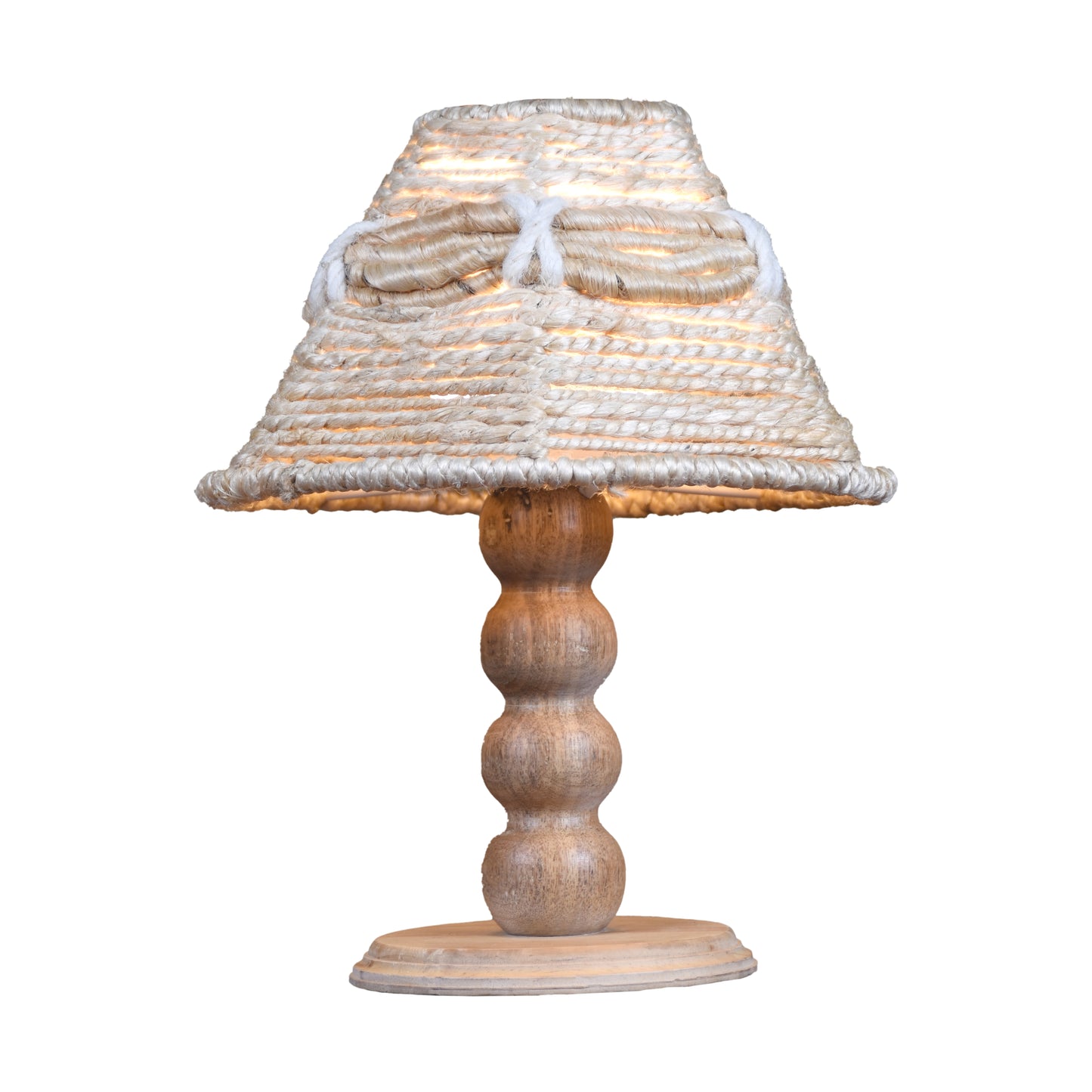 WAIMARU TABLE LAMP - IVORY/MEDIUM NATURAL - HAND MADE - JUTE/WOOL
