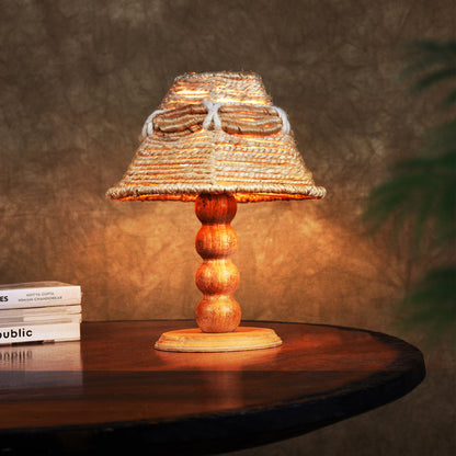 WAIMARU TABLE LAMP - IVORY/MEDIUM NATURAL - HAND MADE - JUTE/WOOL