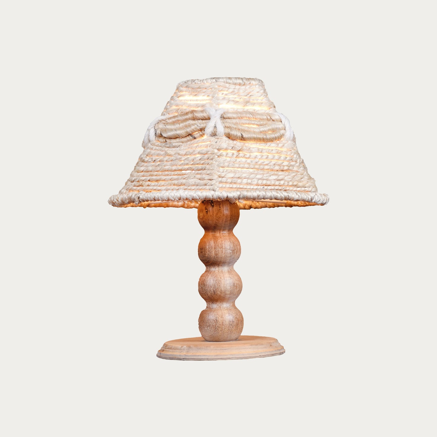 WAIMARU TABLE LAMP - IVORY/MEDIUM NATURAL - HAND MADE - JUTE/WOOL