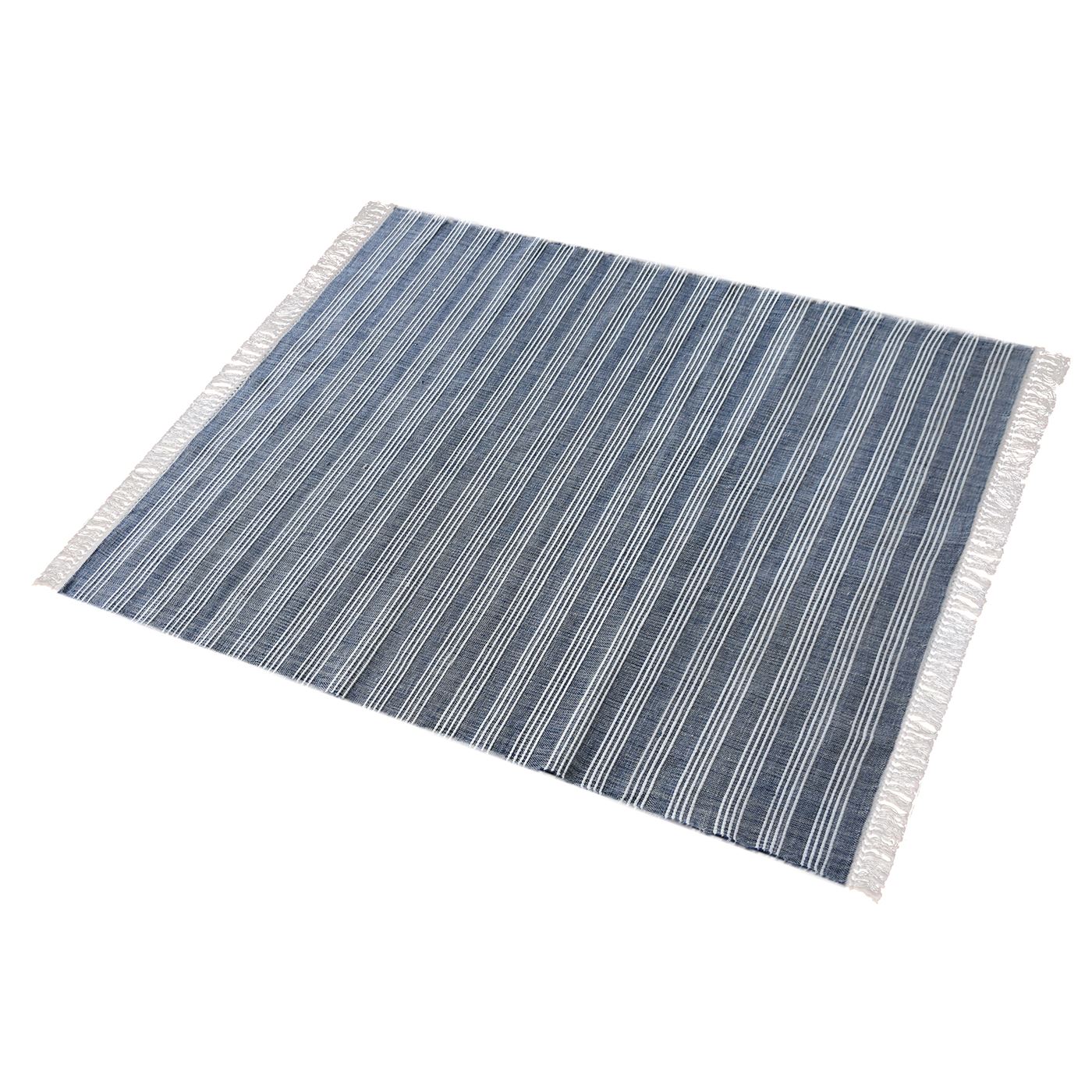 Area Rug, Bedroom Rug, Living Room Rug, Living Area Rug, Indian Rug, Office Carpet, Office Rug, Shop Rug Online, Pet, Blue,Natural White, Pitloom, Flat Weave, Stripes