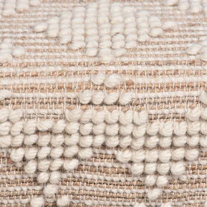 Wedge Bench, 80x30x40 cm, Natural, Natural White, Jute, Wool, Hand Woven, Pitloom, All Loop