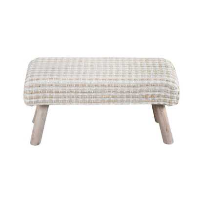 WEISZ BENCH - IVORY/NATURAL - HAND WOVEN - JUTE/WOOL