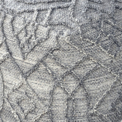 Welsia Pouf, Wool, Natural Grey